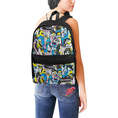Zaino Unisex Doodle Bluastro – All Over Print in Nylon | Marie Luciano Design