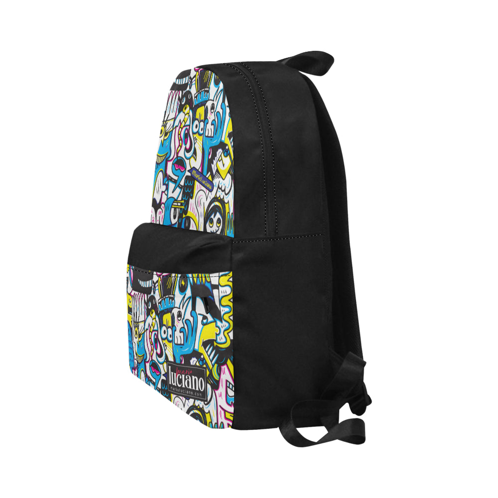 Zaino Unisex Doodle Bluastro – All Over Print in Nylon | Marie Luciano Design