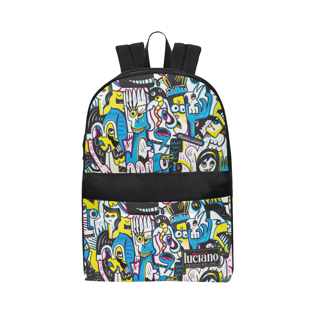 Zaino Unisex Doodle Bluastro – All Over Print in Nylon | Marie Luciano Design