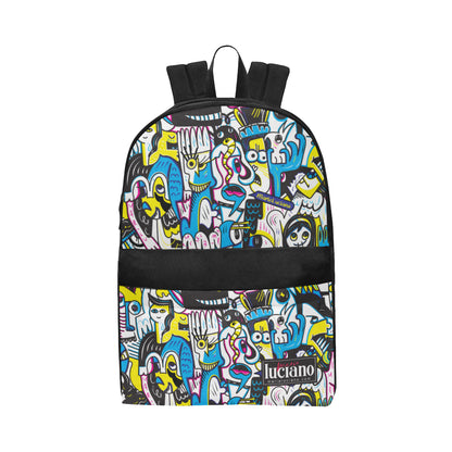 Zaino Unisex Doodle Bluastro – All Over Print in Nylon | Marie Luciano Design